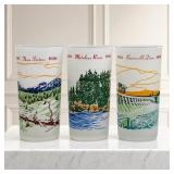Three Oregon Scenic Souvenir Glasses