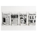 4 Newspaper Headline Drinking Glasses