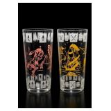 Two Pirate-Themed Glass Tumblers