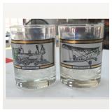 Glass Tumblers with Historic Prints