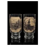 Monticello and Independence Hall Glasses