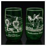 Green Souvenir Glasses New Mexico Set of 2