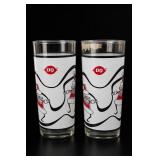 2 Dairy Queen Santa Themed Glasses