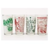 4 State-Themed Souvenir Glasses