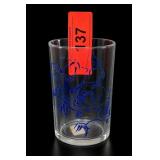 Single Clear Glass Tumbler w/ Blue Tag 137