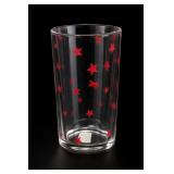 Red Star Decorated Clear Glass Tumbler