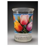 Decorated Clear Glass Vessel w/ Tulip Panels