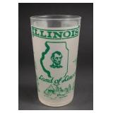 Illinois Land of Lincoln Souvenir Glass Tumbler