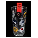 NFL Team Helmet Logo Clear Glass Tumbler, 7 Teams
