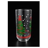 One Christmas Tree Decorated Clear Glass Tumbler