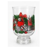 Holiday-Decorated Clear Glass Pedestal Vessel