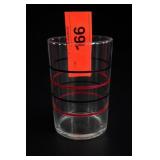 Red and Black Striped Glass Tumbler