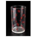 One Red Concentric-Circle Glass Tumbler
