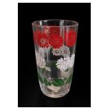 One Floral-Decorated Clear Glass Tumbler