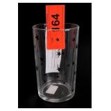 Clear Glass Tumbler with Black Star Decoration