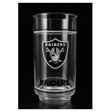 Raiders Clear Glass Tumbler with Shield Logo