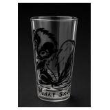 Spunky Skunk Decorated Clear Glass Tumbler