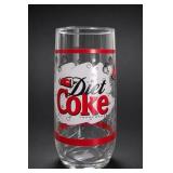Diet Coke Swirl Pattern Clear Glass Tumbler