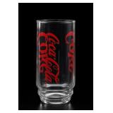 Coca-Cola Red Script Clear Glass Drinking Tumbler
