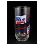 Diet Pepsi Promotional Glass Red-and-Blue Graphics