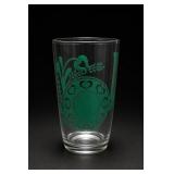 Decorated Clear Glass Tumbler w/ Heart Design