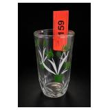 Single Painted Green-and-White Glass Tumbler