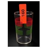 One Red-and-Green Striped Clear Glass Tumbler