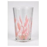 One Pink Botanical Decorated Glass Tumbler or Vase