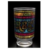 Single Decorated Multicolored Glass Tumbler