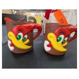 Pair of Woody Woodpecker F&F Mold Character Mugs