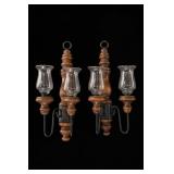 Pair of Carved Wood Wall Sconces