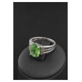 Sterling Silver Ring w/ Faceted Stone