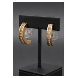 Roman-Marked Gold-Tone Hoop Earrings