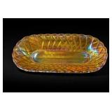 Indiana Glass Indiana Pretzel Oval Amber Dish