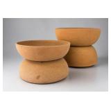 Ellingers Lot of Four Agatized Wood Bowls