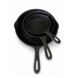 Lot of Three Cast-Iron Skillets
