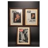 Lot of 3 Framed LIFE JFK & Lee Oswald Publications