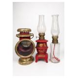 Three-Piece Vintage-Style Lamp & Component Lot