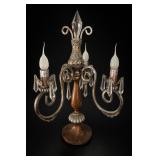 Ornate Silver-Tone Candelabrum Fixture & Windchime