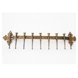 Syroco Ornate Gold-Tone Wall Rack with 9 Hooks