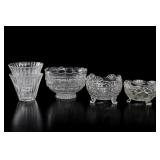 Lot of Five Clear Faceted Glass/Crystal-Like Bowls