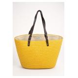 Neiman Marcus Yellow Woven Tote Handbag