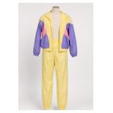 Yellow Purple Pink Nylon Set, Pants, Size XL