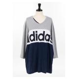 adidas Color-Block Long-Sleeve Top, Size 3XL