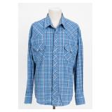 Wrangler WM122BL Plaid Shirt, Size 3XL