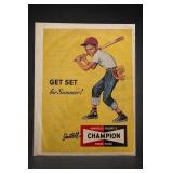 Champion Spark Plugs ï¿½Get Set Advertising Poster