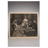 Around the Evening Lamp Printed Illustration