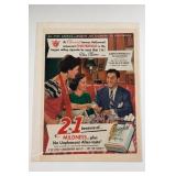 1952 Chesterfield Danny Thomas Advertising Poster