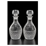 Pair of Faceted Glass Decanters