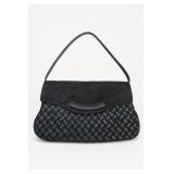 Big Buddha Black Woven-Panel Handbag